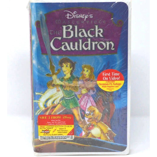 Disney Masterpiece Black Cauldron VINTAGE VHS Cassette Clamshell Box