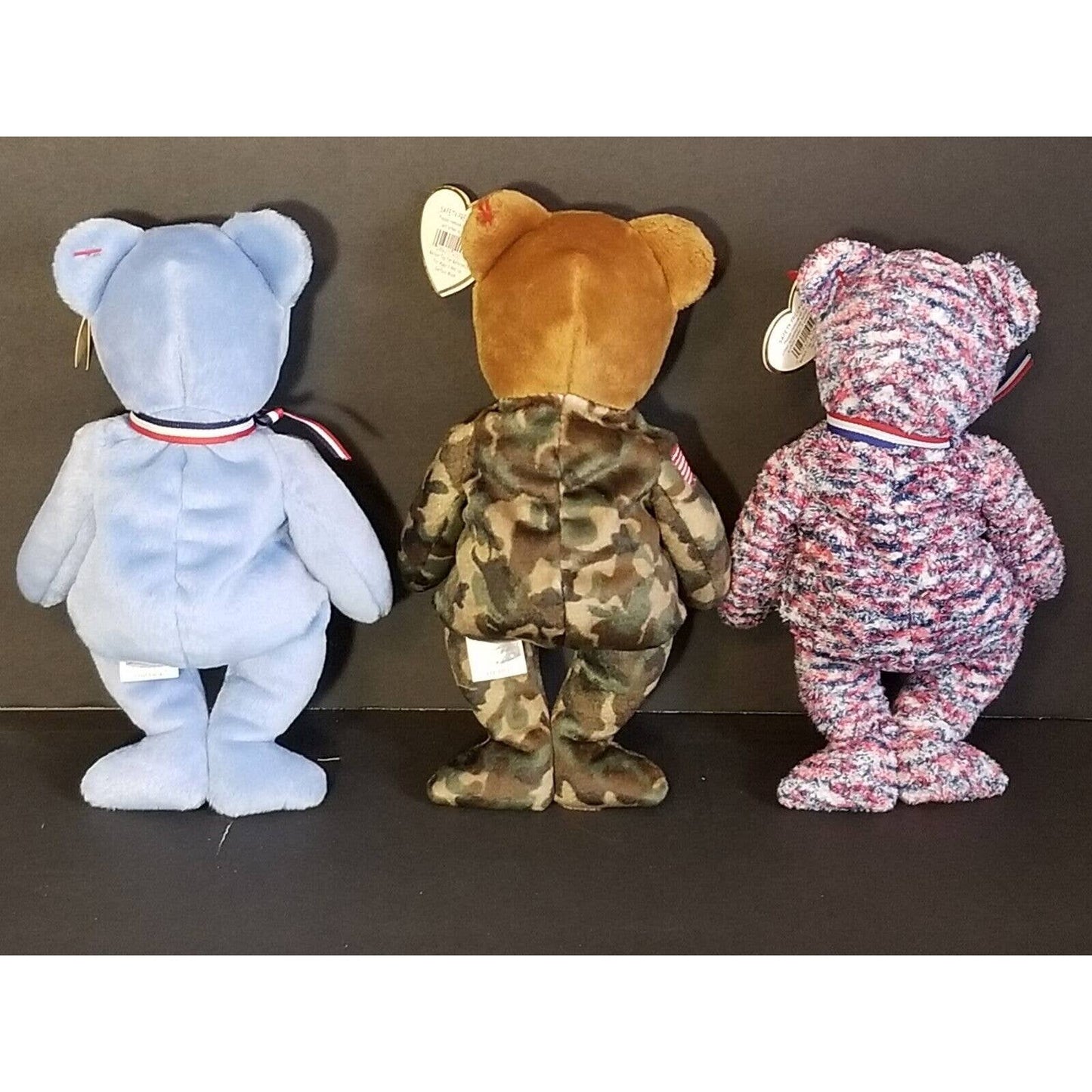 TY beanie babies Americana Bear lot of 3 Hero, America, USA