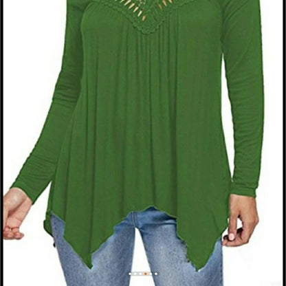 Lace Front Cold Shoulder Top