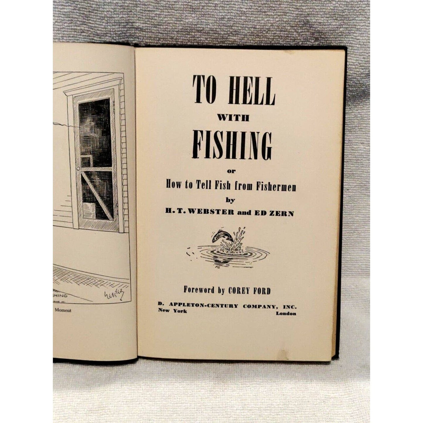 "To Hell With Fishing" book by H.T. Webster Ed Zern Fishing Fishermen Humor