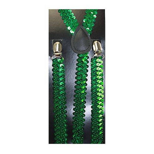 Green Sequin Suspenders